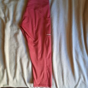 Used Red Leggings with Pocket